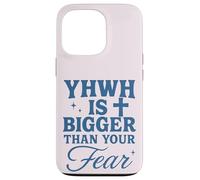 YHWH is Bigger Than Fear Message chrétien hébreu Coque pour iPhone 13 Pro