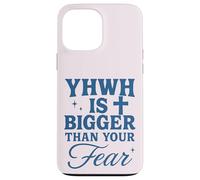 YHWH is Bigger Than Fear Message chrétien hébreu Coque pour iPhone 13 Pro Max