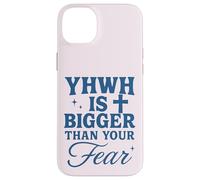 YHWH is Bigger Than Fear Message chrétien hébreu Coque pour iPhone 14 Plus