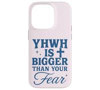 YHWH is Bigger Than Fear Message chrétien hébreu Coque pour iPhone 14 Pro