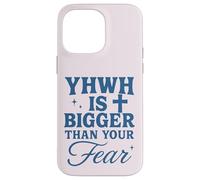 YHWH is Bigger Than Fear Message chrétien hébreu Coque pour iPhone 14 Pro Max