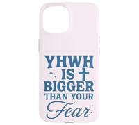 YHWH is Bigger Than Fear Message chrétien hébreu Coque pour iPhone 15