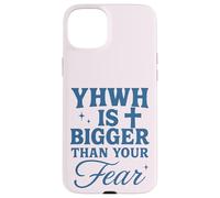 YHWH is Bigger Than Fear Message chrétien hébreu Coque pour iPhone 15 Plus