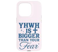 YHWH is Bigger Than Fear Message chrétien hébreu Coque pour iPhone 15 Pro