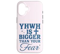 YHWH is Bigger Than Fear Message chrétien hébreu Coque pour iPhone 16