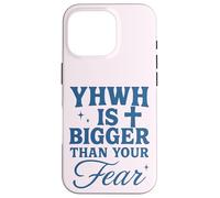 YHWH is Bigger Than Fear Message chrétien hébreu Coque pour iPhone 16 Pro