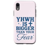 YHWH is Bigger Than Fear Message chrétien hébreu Coque pour iPhone XR