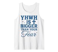 YHWH is Bigger Than Fear Message chrétien hébreu Débardeur
