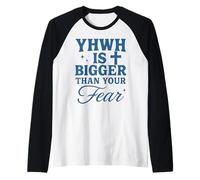 YHWH is Bigger Than Fear Message chrétien hébreu Manche Raglan