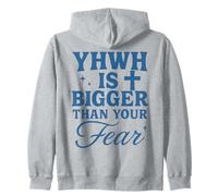 YHWH is Bigger Than Fear Message chrétien hébreu Sweat à Capuche