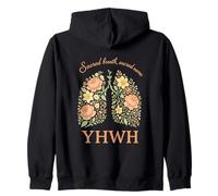 YHWH Sacred Breath Sacred Name Floral Lungs Citation Sweat à Capuche