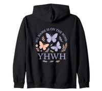 YHWH, Son nom est inscrit sur la Foi des Papillons du Vent Sweat à Capuche