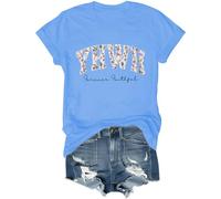 YHWH T-shirt Yahweh pour femme Yahweh Boho T-shirt chrétien à motif floral, Bleu (Carolina blue), L