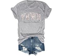 YHWH T-shirt Yahweh pour femme Yahweh Boho T-shirt chrétien à motif floral, gris, XL
