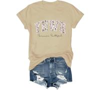 YHWH T-shirt Yahweh pour femme Yahweh Boho T-shirt chrétien à motif floral, kaki, XXL
