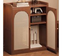 YHWKGZ Armoire de Rangement for Routeur WiFi avec Porte, Support de Rangement en Bois, Cache-boîtier WiFi sans Blocage du Signal for Chambre ou Salon(Brown,82cm/32.2in)