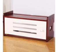 YHWKGZ Armoire de Rangement for routeur WiFi avec Porte, Support de Rangement en Bois, Cache-boîtier WiFi sans Blocage du Signal for Chambre ou Salon(Brown White Door,50cm/19.6in)