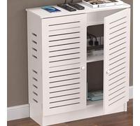 YHWKGZ Armoire de Rangement pour routeur WiFi avec Porte, Support de Rangement en Bois, Cache-boîtier WiFi sans Blocage du Signal pour Chambre ou Salon(Wit,50cm/19.7in)
