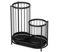 YHWKGZ Bac de Rangement Rond en métal for Porte-Parapluie avec Plateau de Collecte d'eau Amovible, Porte-parapluies Polyvalent avec Grande capacité for Bureau, Maison, entrée(Nero,19.6in/50cm)