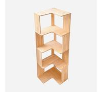 YHWKGZ Bibliothèque d'angle, Bibliothèque Industrielle en L, Bibliothèque Haute en Bois, Étagère de Rangement Autoportante for Chambre, Salon, Bureau À Domicile(125.7CM)