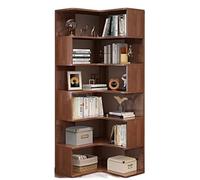 YHWKGZ Bibliothèque d'angle, Étagère d'angle À 6 Couches, Étagère D'affichage Autonome Moderne, Bibliothèque d'angle D'affichage et Étagères, Étagères de Rangement Ouvertes en Bois(Brown)