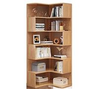 YHWKGZ Bibliothèque d'angle, Étagère d'angle À 6 Couches, Étagère D'affichage Autonome Moderne, Bibliothèque d'angle D'affichage et Étagères, Étagères de Rangement Ouvertes en Bois(Wood Color)