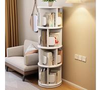 YHWKGZ Bibliothèque Rotative, Étagère Rotative À 360°, Organiseur Rotatif Rond, Petite Bibliothèque d'angle for Petits Espaces, for Bureau, Chambre, Salon(Wit,130CM)