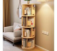 YHWKGZ Bibliothèque Rotative, Étagère Rotative À 360°, Organiseur Rotatif Rond, Petite Bibliothèque d'angle for Petits Espaces, for Bureau, Chambre, Salon(Wood Color,130CM)