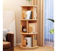 YHWKGZ Bibliothèque Rotative, Étagère Rotative À 360°, Organiseur Rotatif Rond, Petite Bibliothèque d'angle for Petits Espaces, for Bureau, Chambre, Salon(Wood Color,98CM)