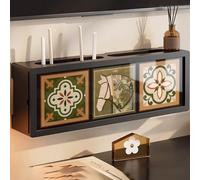 YHWKGZ Boîte de Rangement pour Routeur Wi-FI, Meuble de Rangement Multimédia for la Maison, Cache-routeur, Étagère for Modem, for La Chambre ou Le Salon(Black Pedigree Horse)