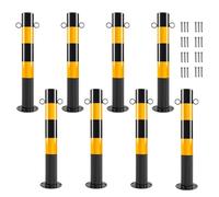 YHWKGZ Bornes de Sécurité Amovibles et Fixes en Acier, Conception Renforcée, Réfléchissantes for Allée, Barrière de Parking, Tubes en Acier Durable for Une Sécurité Accrue(8pcs)