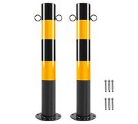 YHWKGZ Bornes de Sécurité Amovibles et Fixes en Acier, Conception Renforcée, Réfléchissantes for Allée, Barrière de Parking, Tubes en Acier Durable for Une Sécurité Accrue(2pcs)