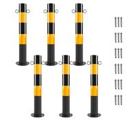 YHWKGZ Bornes de Sécurité Amovibles et Fixes en Acier, Conception Renforcée, Réfléchissantes for Allée, Barrière de Parking, Tubes en Acier Durable for Une Sécurité Accrue(6pcs)