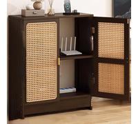 YHWKGZ Coffret de Rangement dissimulé en rotin for routeur WiFi, Meuble de Rangement autoportant, multiprise et système de Gestion des câbles for la Maison et Le Bureau(60x70cm/23.6x27.5in)