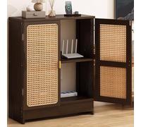 YHWKGZ Coffret de Rangement dissimulé en rotin for routeur WiFi, Meuble de Rangement autoportant, multiprise et système de Gestion des câbles for la Maison et Le Bureau(50x80cm/19.7x31.5in)