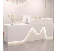 YHWKGZ Comptoir d'accueil avec Tiroirs Verrouillables, Table de Réception Minimaliste en Forme de L, for Comptoir de Caisse, Salon de Beauté, Hall d'entrée (Wit, 140cm/55.1in)