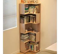 YHWKGZ Étagère d'angle, Bibliothèque d'angle en L, Présentoir en Bois Massif, Étagère de Rangement avec Cloisons, Bibliothèque d'angle Polyvalente, for Petits Espaces(Natural,50CM/19.7IN)