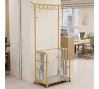 YHWKGZ Grand Porte-Parapluie en métal, Porte-Manteau et Chapeau avec bac à Eau Amovible, Porte-parapluies autoportant avec Crochets, for la Maison, l'entrée(Wit)