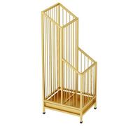 YHWKGZ Porte-Parapluie carré en métal avec Plateau de Collecte d'eau Amovible, Support de Rangement Polyvalent for queues de Billard, Cannes de Marche, Cannes(Gold,9.8x7.8in/25x20cm)