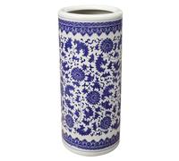 YHWKGZ Porte-Parapluie Classique en céramique avec Motif Floral, Porte Parapluie Rond, Porte-parapluies, bac de Rangement for Salon, Chambre à Coucher, Maison(Blue2,20.4x14.1in/52x36cm)