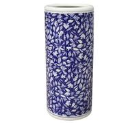 YHWKGZ Porte-Parapluie Classique en céramique avec Motif Floral, Porte Parapluie Rond, Porte-parapluies, bac de Rangement for Salon, Chambre à Coucher, Maison(Blue4,20.4x17.3in/52x44cm)