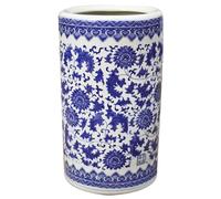 YHWKGZ Porte-Parapluie Classique en céramique avec Motif Floral, Porte Parapluie Rond, Porte-parapluies, bac de Rangement for Salon, Chambre à Coucher, Maison(Blue2,20.4x17.3in/52x44cm)