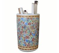 YHWKGZ Porte-Parapluie en céramique avec Support de parapluies Floral et Robuste avec Seau de Rangement Rond autoportant Peint à la Main for parchemins(22x14.9in/56x38cm)