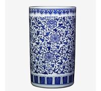 YHWKGZ Porte-Parapluie en céramique Vintage avec bac Porte-parapluies Rond Fait à la Main avec Finition vitrée, bac de Rangement autoportant for parchemins(21.6x15.3in/55x39cm)