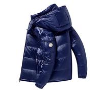 YHWW Doudoune,Nouvelle Doudoune Brillante pour Hommes épaissie Section Courte épaisse Doudoune Respirante à Capuche résistante au Froid pour Hommes,2008 Boue,L