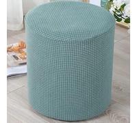 YHWW Housse de protection pour repose-pieds carré/rond, en jacquard extensible, antidérapante, avec élastique en bas, lavable, rouge/gris/marron/beige