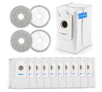 YHX-OU 14pcs Sacs à poussière et Lingettes pour Ecovacs DEEBOT T30S/T30S Pro/X5 Omni/Deebot X2 Omni/X2 Pro,Accessoires de Rechange 10 Sacs à poussière(3L)+ 4 serpillères