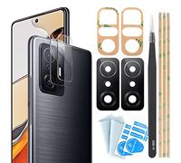 YHX-OU 2 Pièces Caméra Arrière Pour Xiaomi 11T 5G 11T Pro Lentille en Verre Vitre Appareil Photo avec Pincettes + 2 Pièces Pour Xiaomi 11T 5G 11T Pro Caméra Arrière Protection