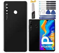 YHX-OU 6.15'' Noir Cache Batterie pour Huawei P30 Lite Nova 4E Vitre arrière, Coque arrière de Batterie Remplacement pour Huawei P30 Lite + Outil d'installation