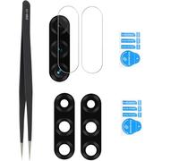 YHX-OU 6.15'' pour Huawei P30 Lite Nova 4E lentille en Verre caméra arrière Protecteur [2 pièces]+ [2 pièces] caméra Verre trempé (Noir)